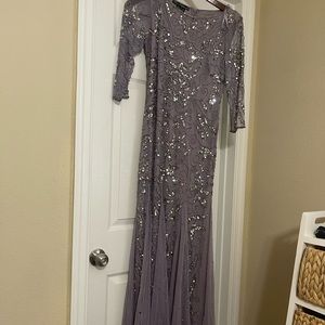 Modest Dainty Purple Beaded Dress (Hijabi Friendly Dress)
